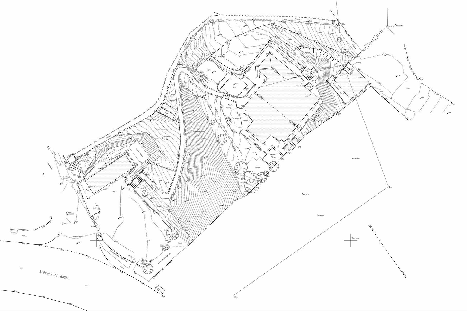 topographical survey plan CAD drawing