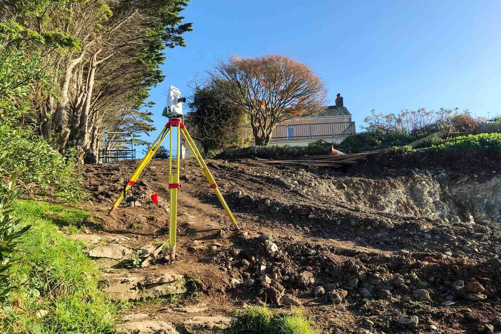 topographical survey on cornish building site